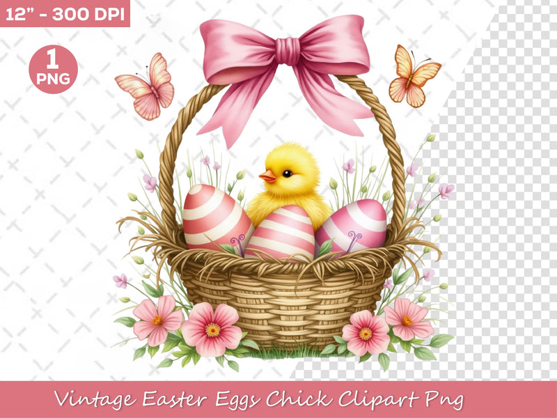 Vintage Easter Eggs Chick Clipart Bundle - CraftNest - Digital Crafting and Art