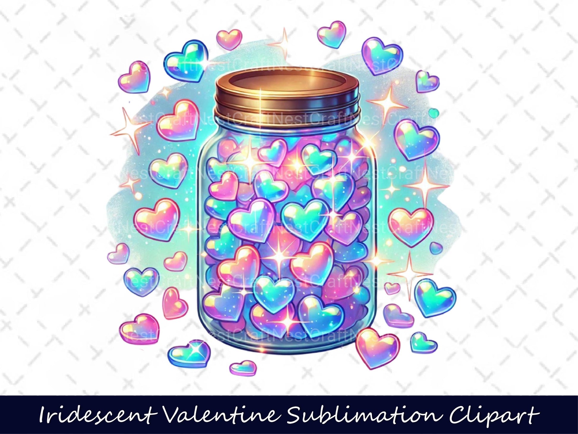 Iridescent Valentine Clipart Bundle 19 - CraftNest - Digital Crafting and Art