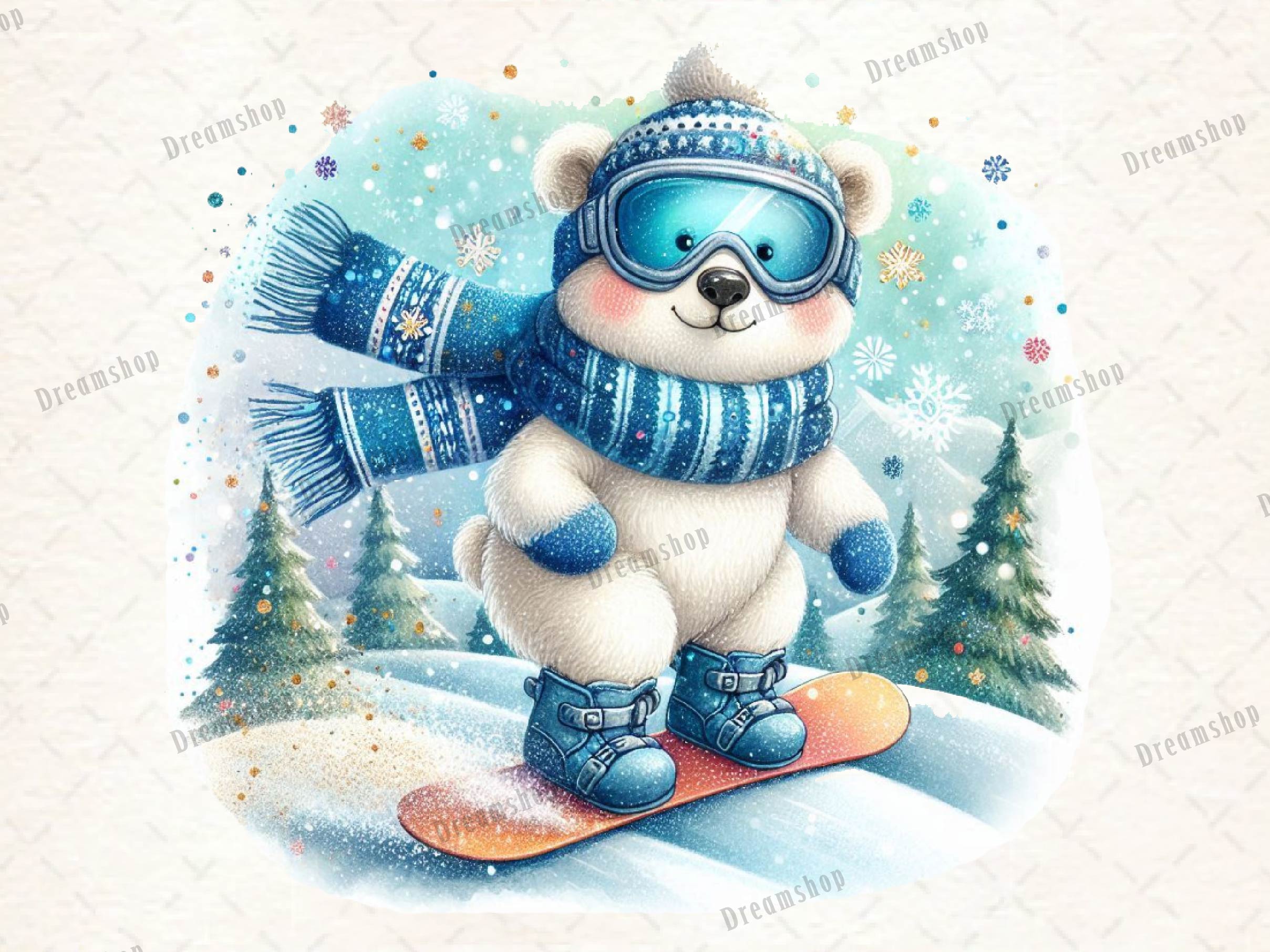 Cute Winter Polar Bear Clipart Bundle - CraftNest - Digital Crafting and Art