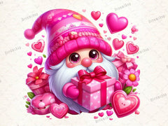 Pink Valentines Gnomes Clipart Bundle - CraftNest - Digital Crafting and Art