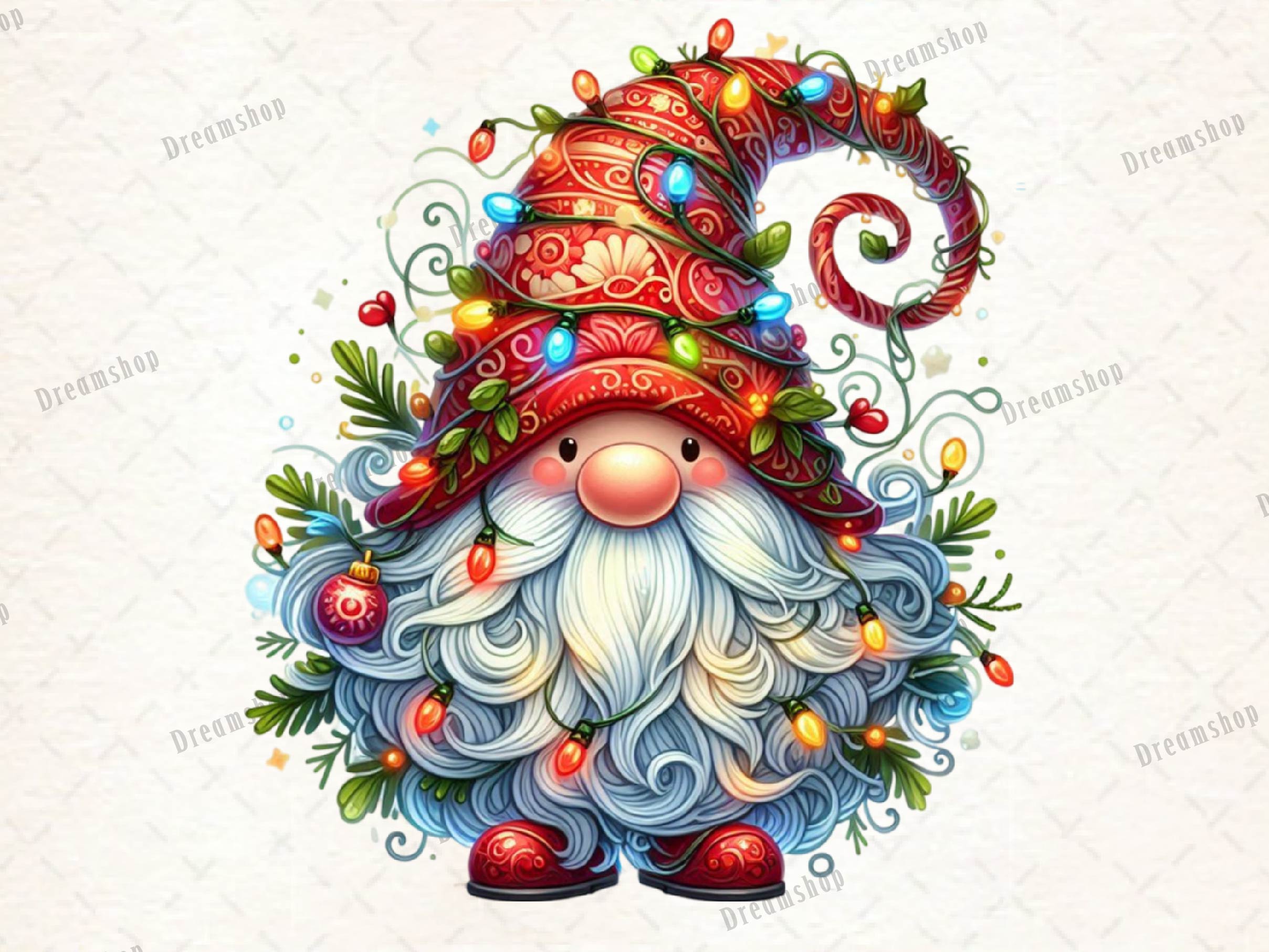 Christmas Gnome Light Clipart Bundle - CraftNest - Digital Crafting and Art