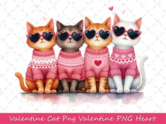 Valentine Cat Valentine Heart Clipart Bundle - CraftNest - Digital Crafting and Art
