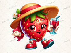 Cute Strawberry Clipart Bundle - CraftNest - Digital Crafting and Art