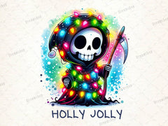 Christmas Grim Reaper Holly Jolly Clipart Bundle - CraftNest - Digital Crafting and Art