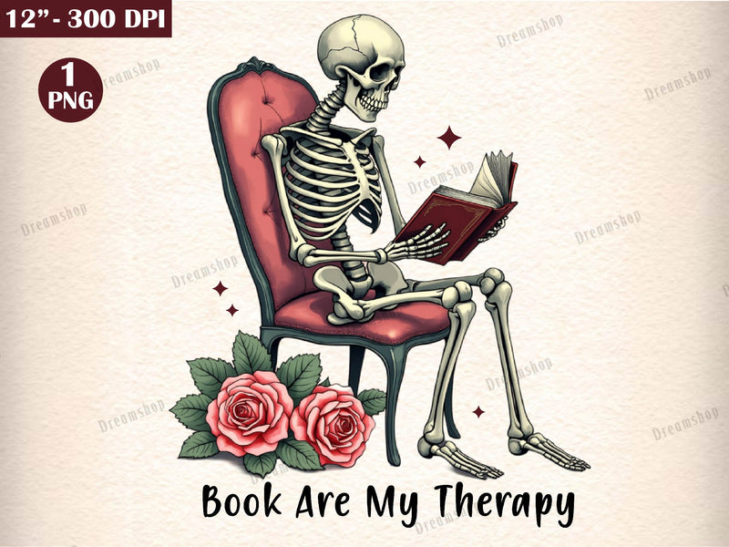 Book Are My Therapy Funny Book Lover Clipart Bundle - CraftNest - Digital Crafting and Art