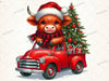 Christmas Highland Cow Clipart Bundle 8