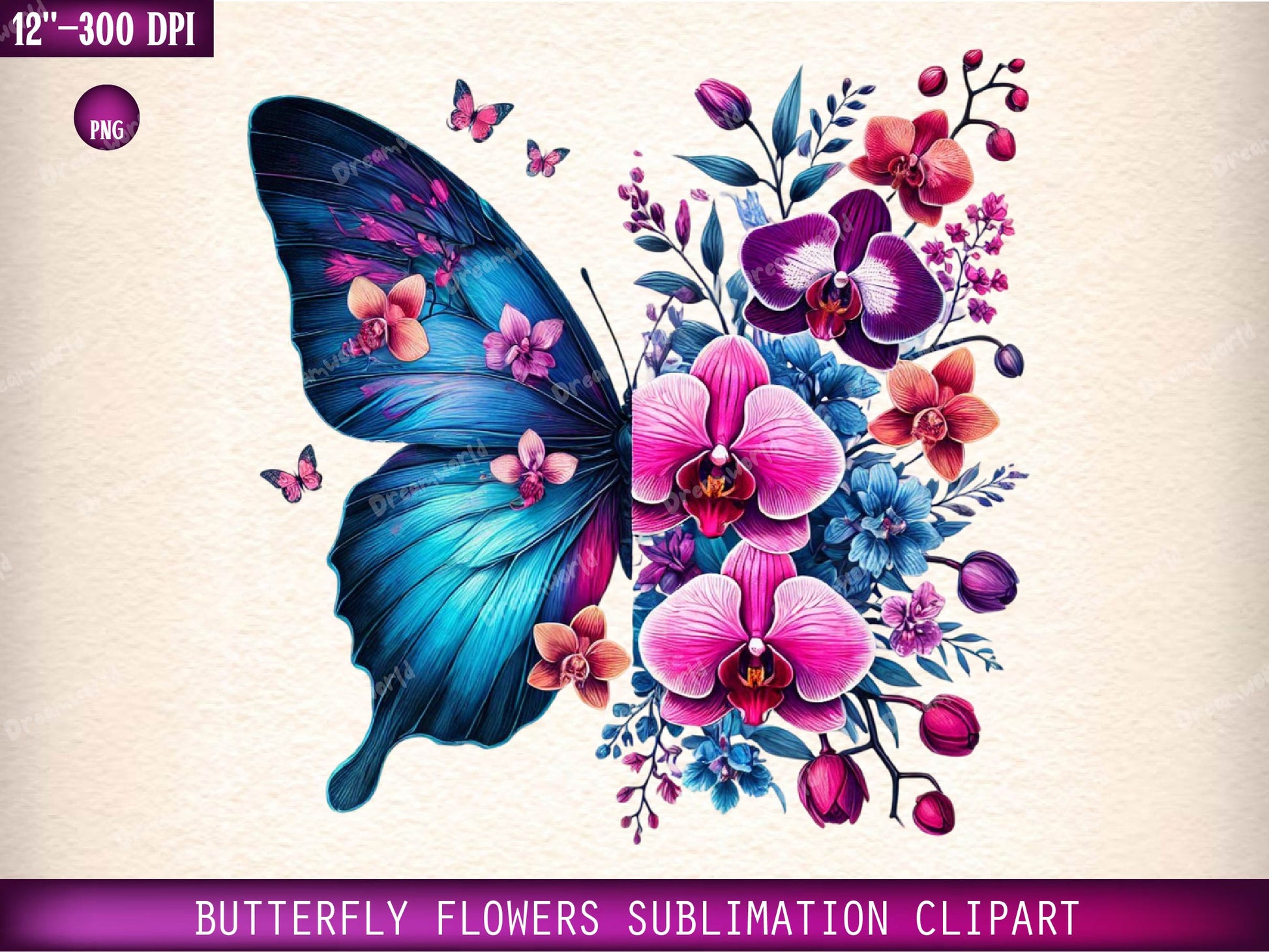 Butterfly Flowers Clipart Bundle 24 - CraftNest - Digital Crafting and Art