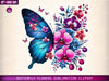 Butterfly Flowers Clipart Bundle 24