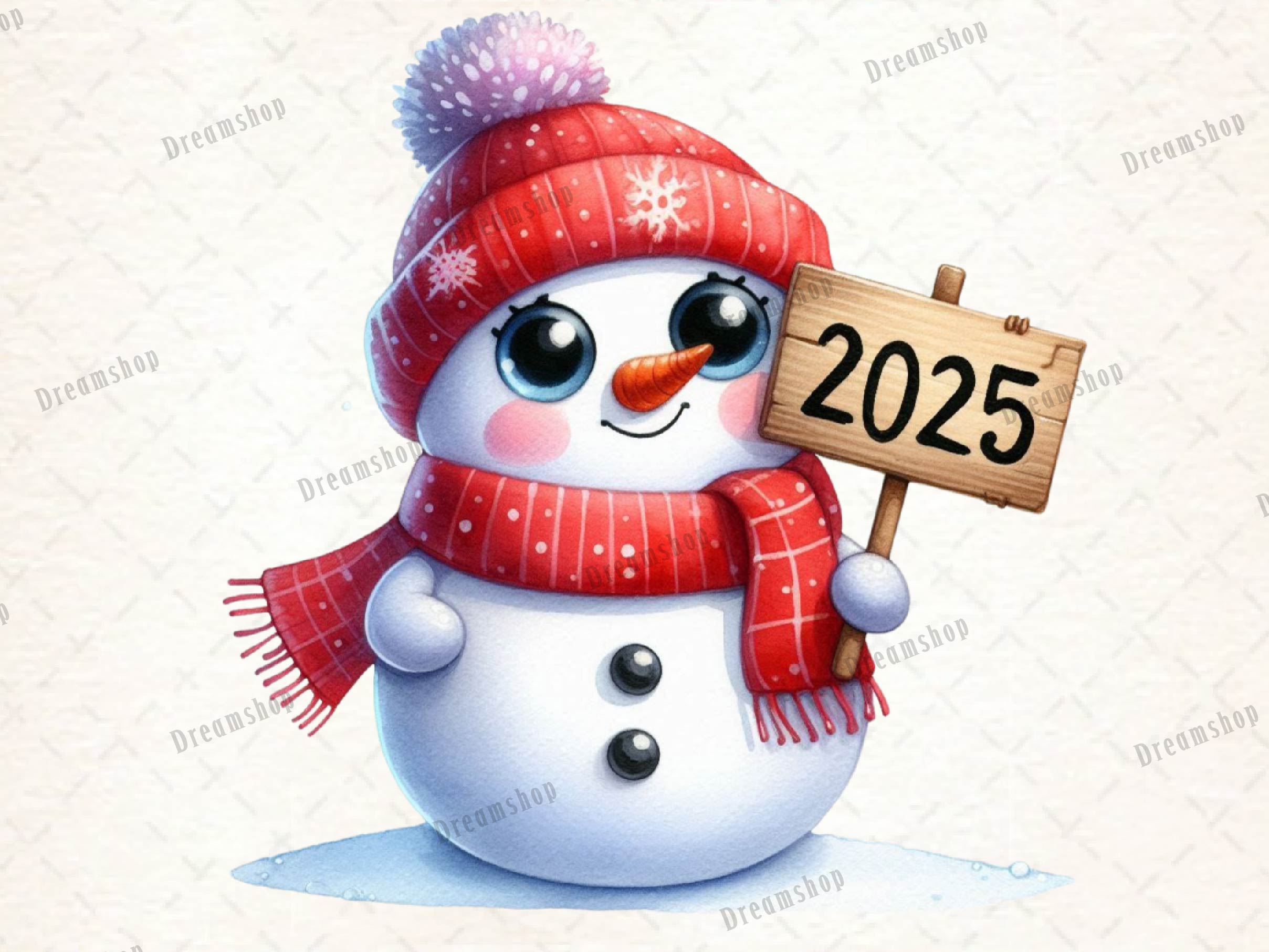 New Year Snowman Clipart Bundle 1 - CraftNest - Digital Crafting and Art