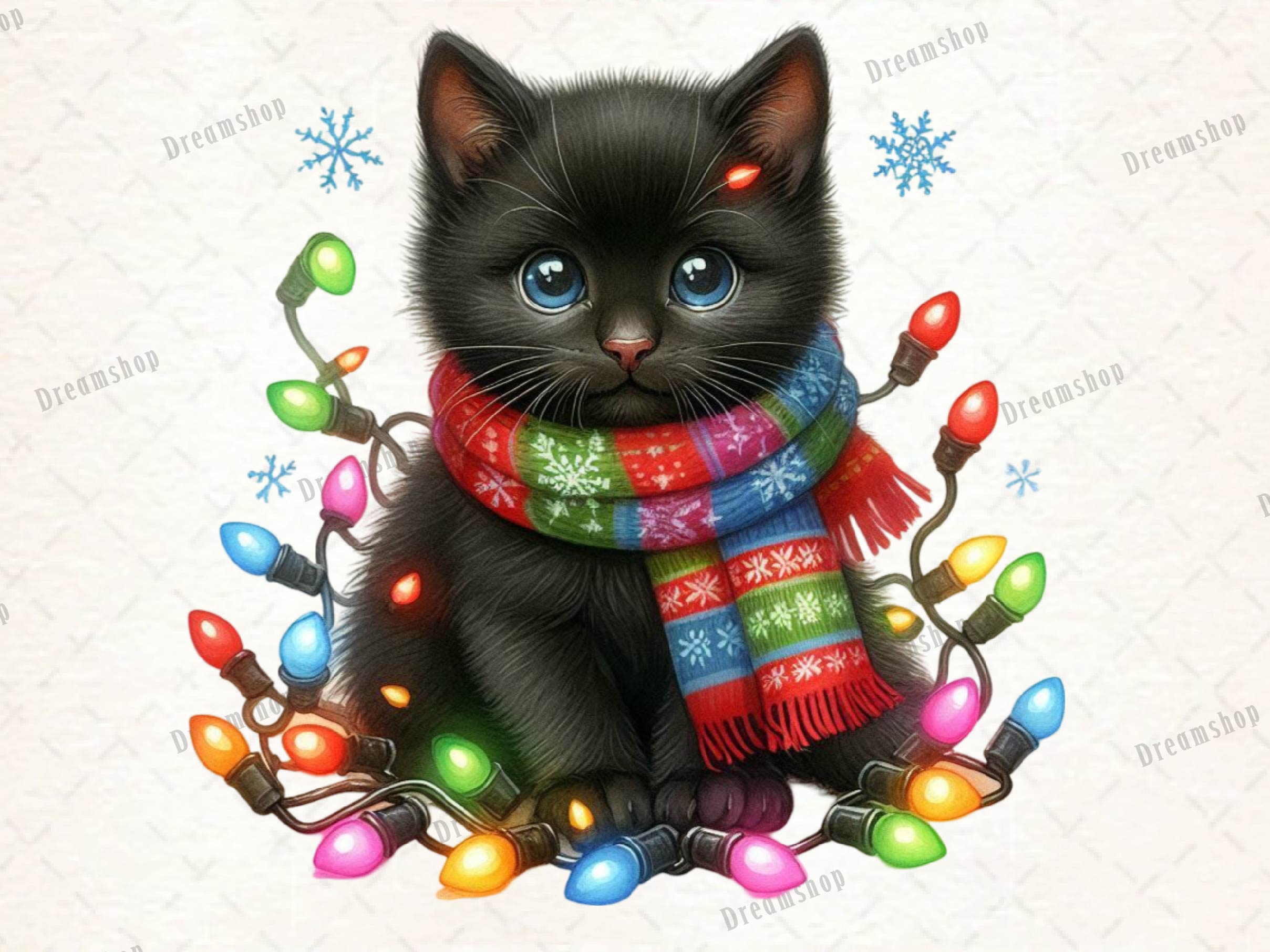 Christmas Black Cat Clipart Bundle 1 - CraftNest - Digital Crafting and Art