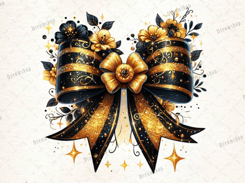 Gold Glitter Coquette Bow Clipart Bundle - CraftNest - Digital Crafting and Art