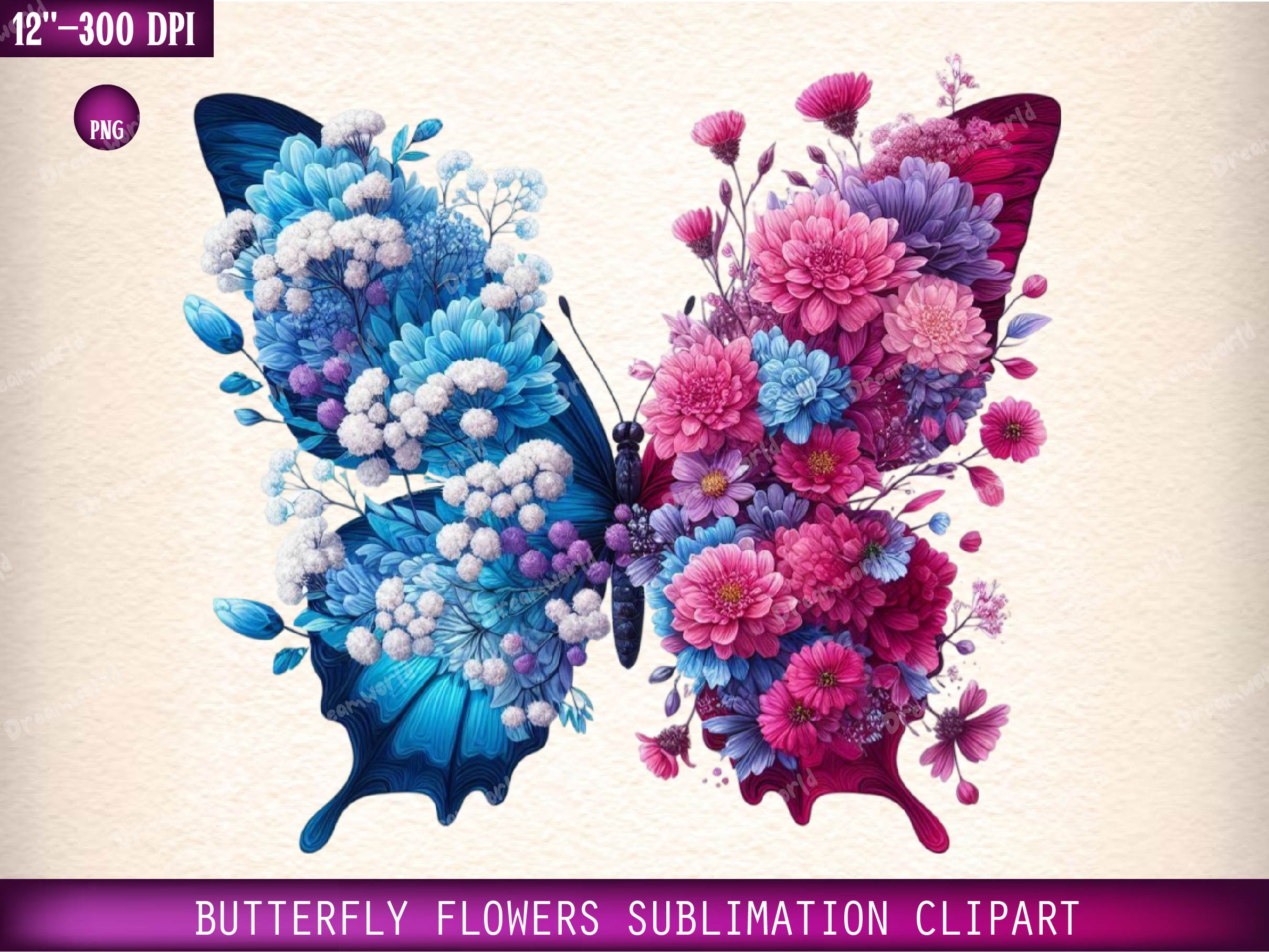 Butterfly Flowers Clipart Bundle 12 - CraftNest - Digital Crafting and Art