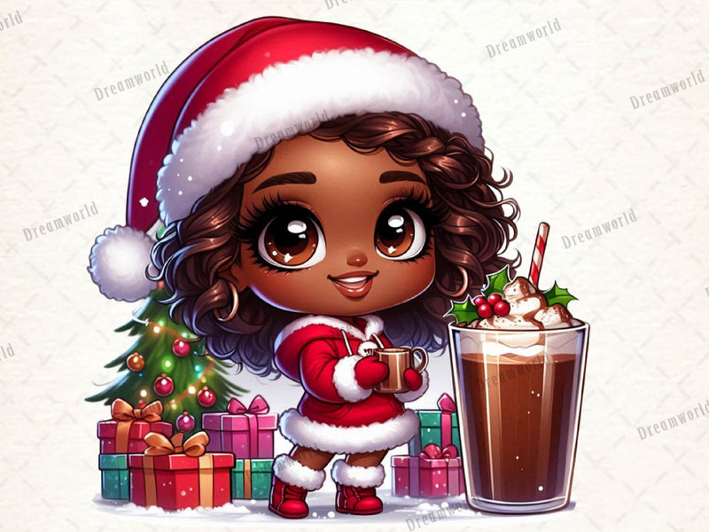 Christmas Christmas Black Girl Clipart Bundle - CraftNest - Digital Crafting and Art