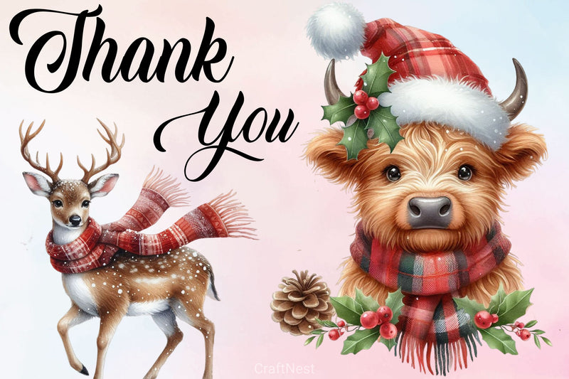 Winter Animal Clipart Bundle - CraftNest - Digital Crafting and Art