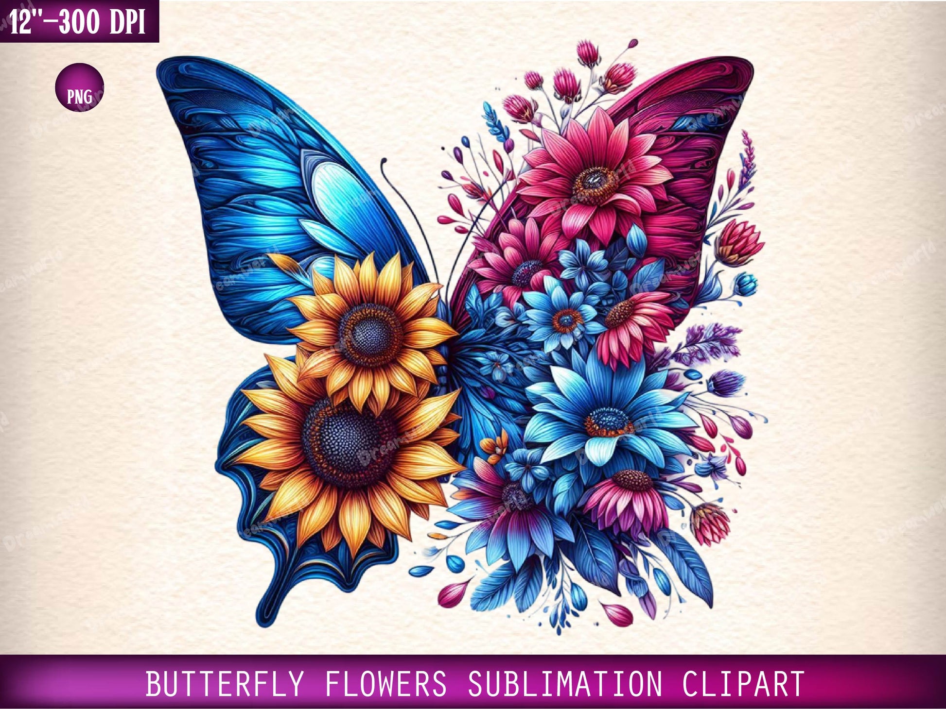Butterfly Flowers Clipart Bundle 1 - CraftNest - Digital Crafting and Art