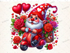 Rose Valentines Gnomes Clipart Bundle - CraftNest - Digital Crafting and Art