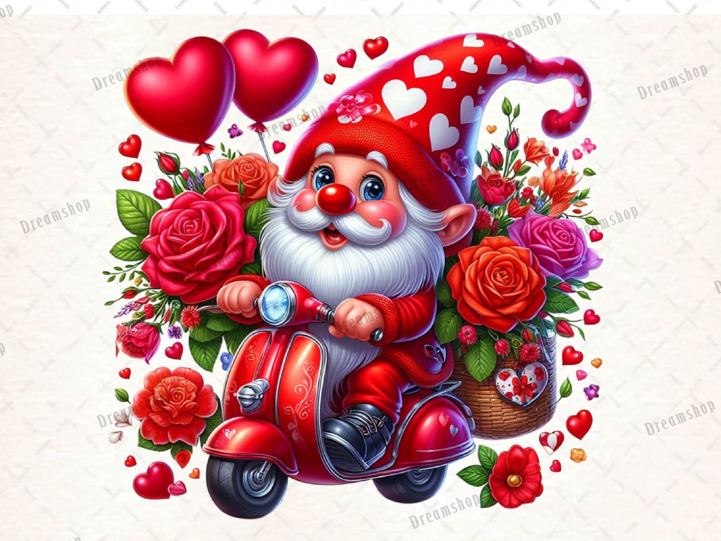 Rose Valentines Gnomes Clipart Bundle - CraftNest - Digital Crafting and Art