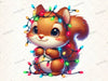 Christmas Squirrel Clipart Bundle