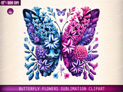 Butterfly Flowers Clipart Bundle 25 - CraftNest - Digital Crafting and Art