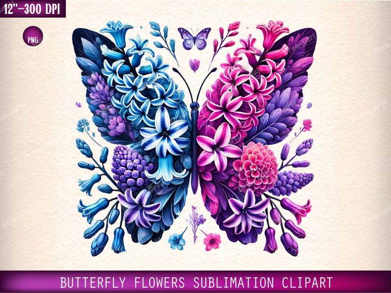 Butterfly Flowers Clipart Bundle 25 - CraftNest - Digital Crafting and Art