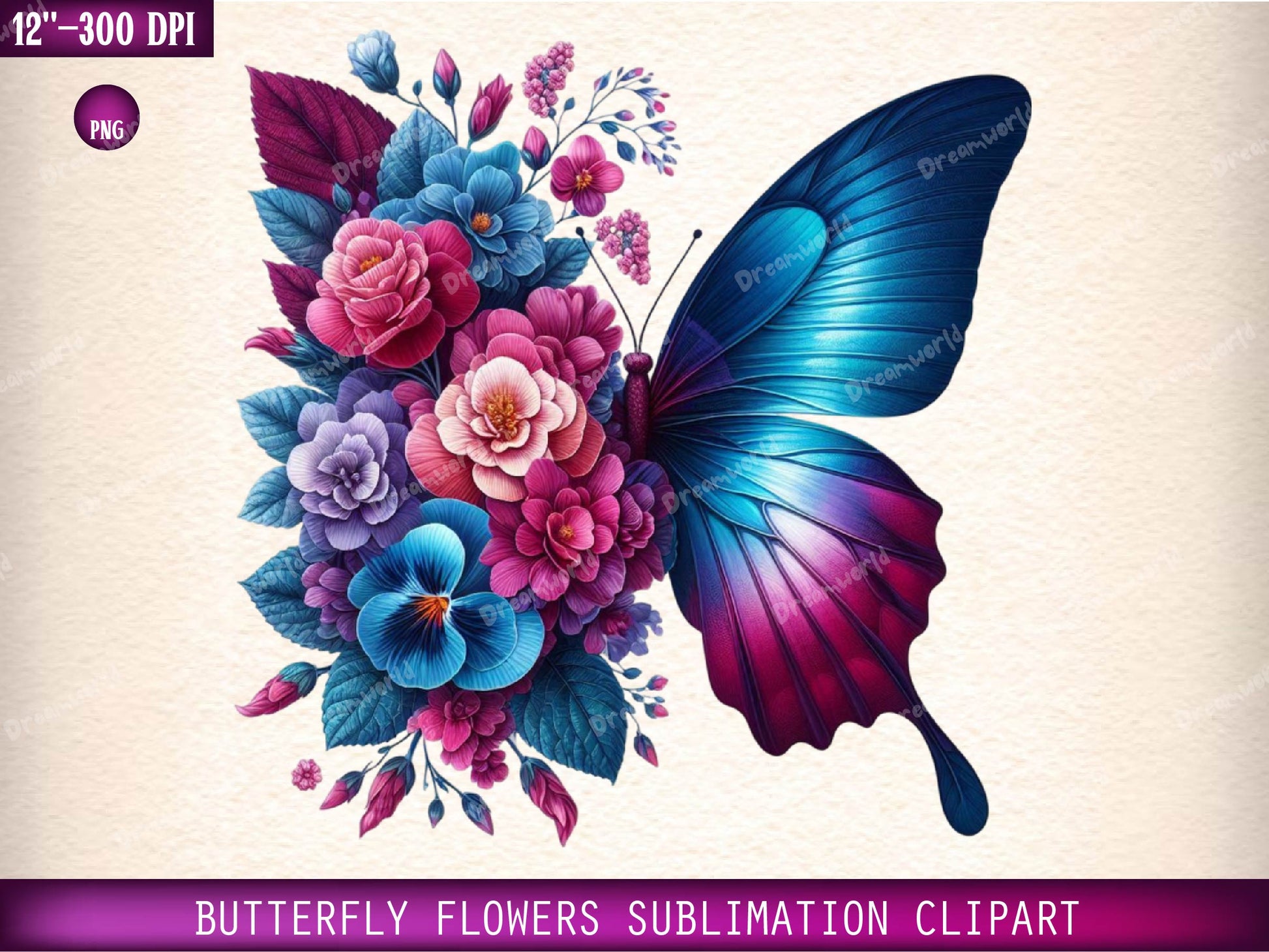 Butterfly Flowers Clipart Bundle 7 - CraftNest - Digital Crafting and Art