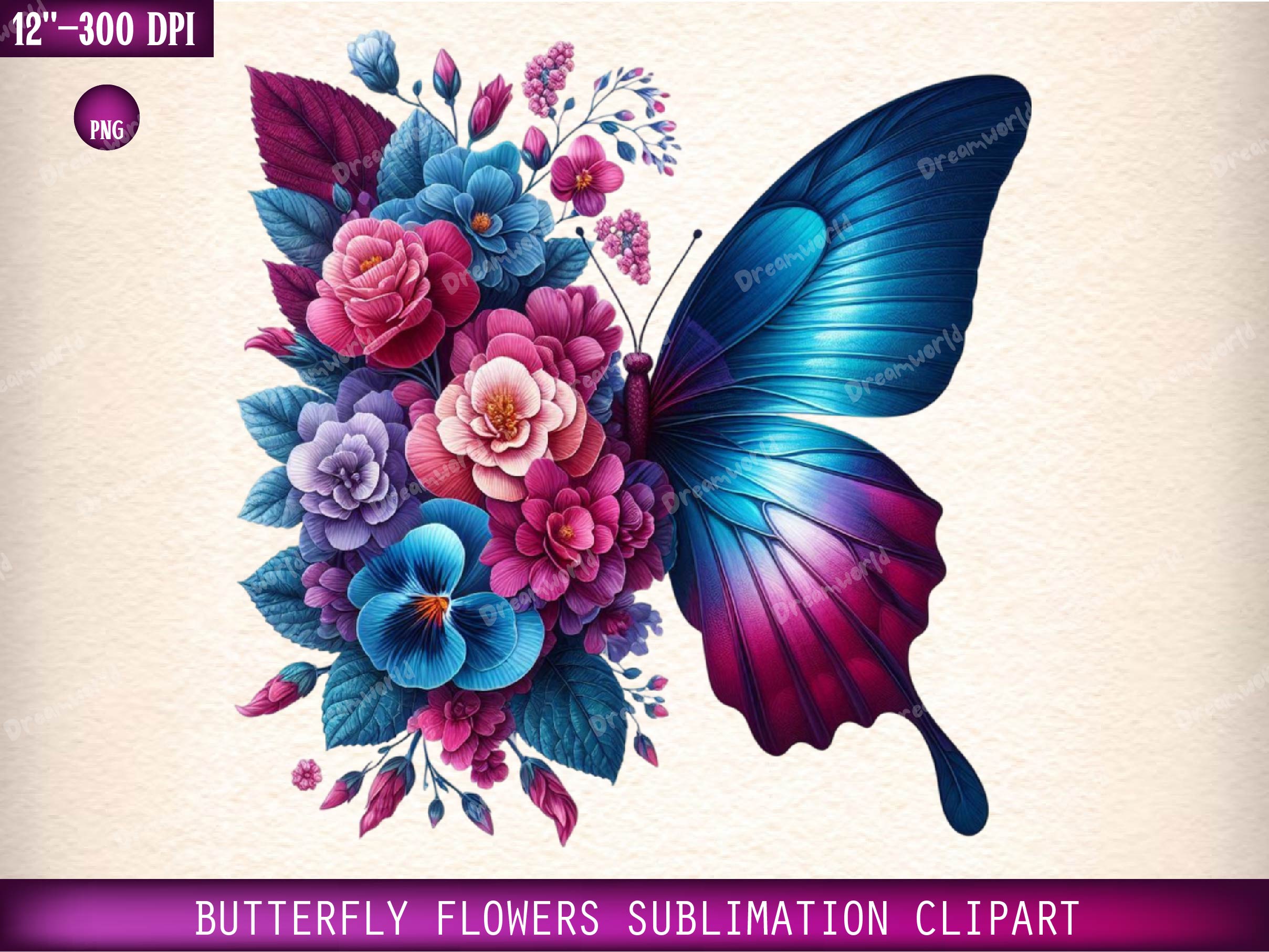 Butterfly Flowers Clipart Bundle 7 - CraftNest - Digital Crafting and Art