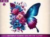 Butterfly Flowers Clipart Bundle 7