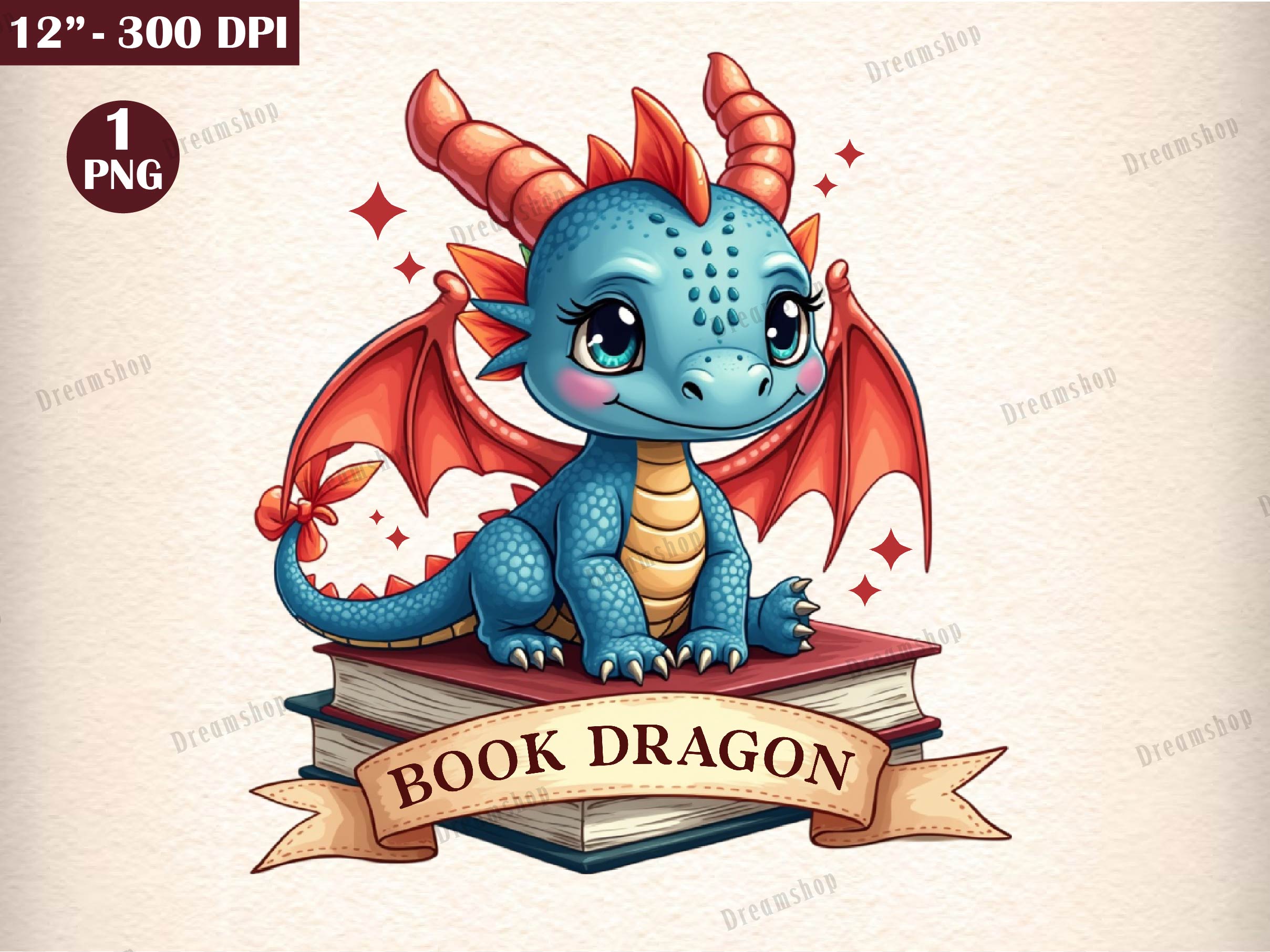Funny Book Lover Book Reading Dragon Clipart Bundle - CraftNest - Digital Crafting and Art