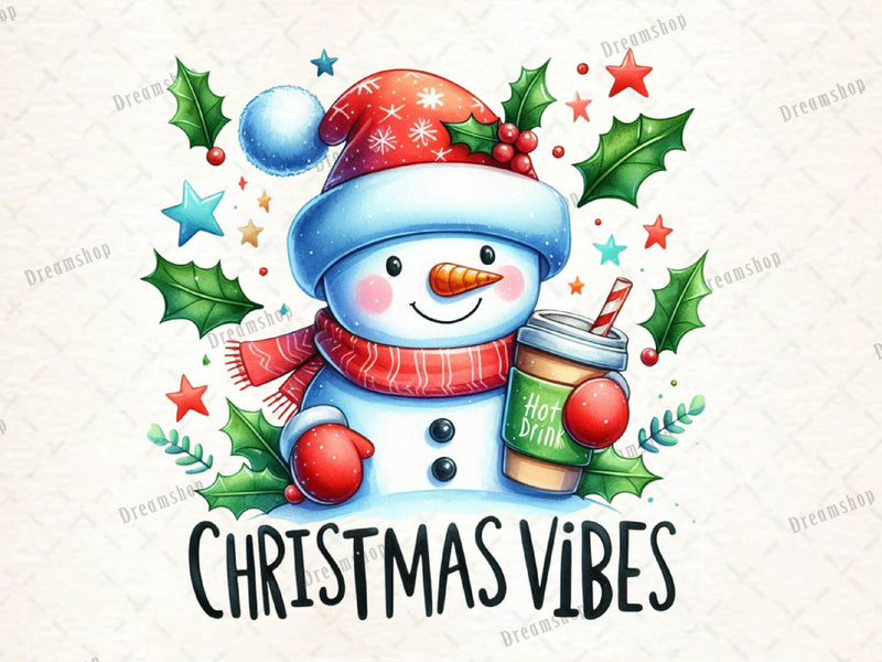 Christmas Vibes Snowman Clipart Bundle - CraftNest - Digital Crafting and Art