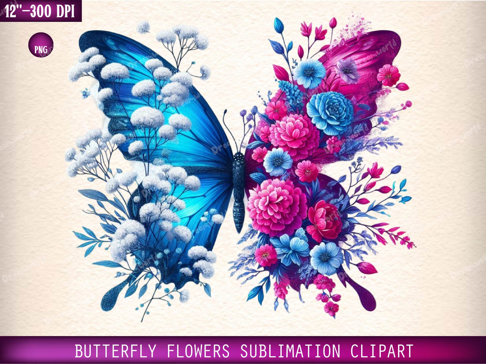 Butterfly Flowers Clipart Bundle 5 - CraftNest - Digital Crafting and Art