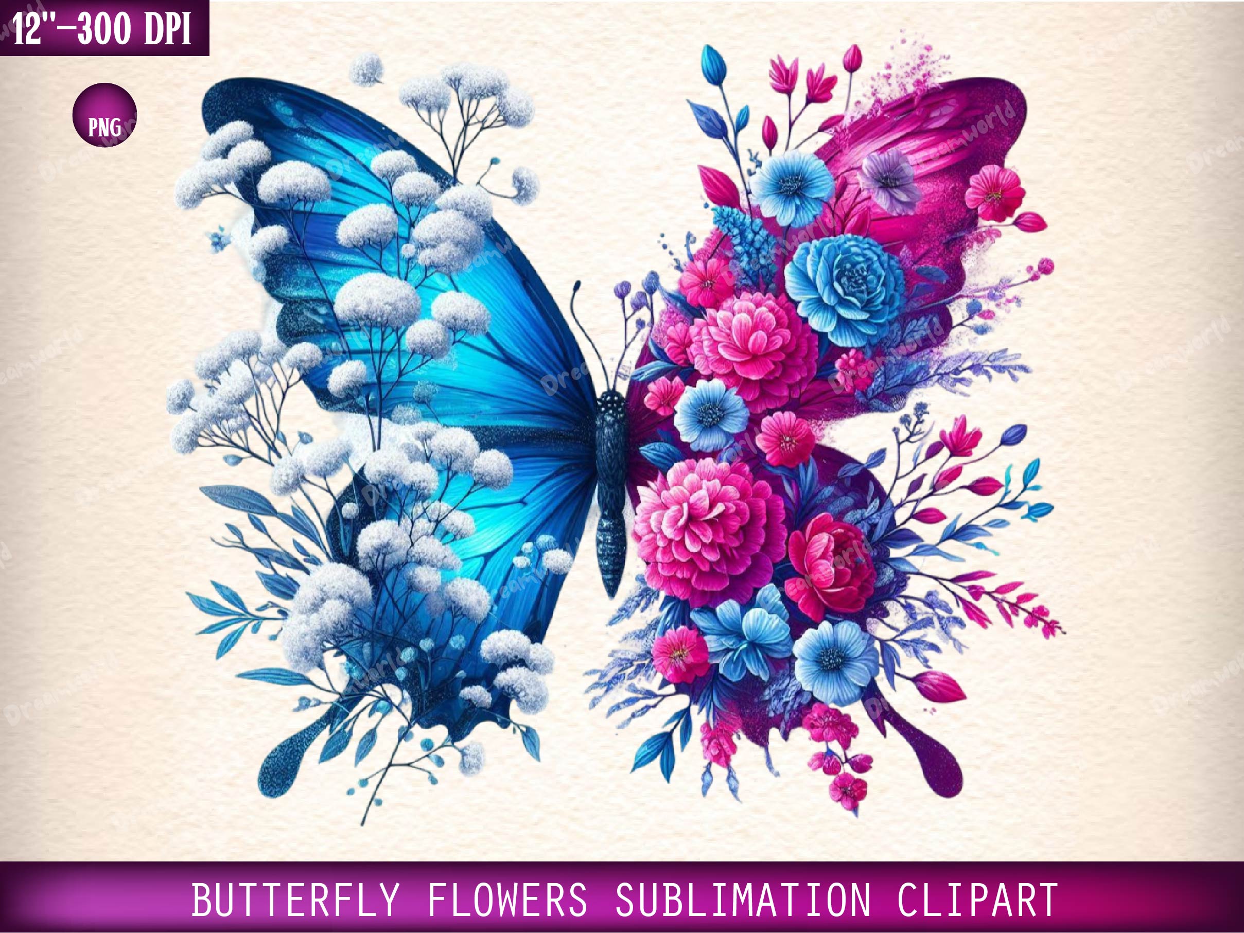 Butterfly Flowers Clipart Bundle 5 - CraftNest - Digital Crafting and Art