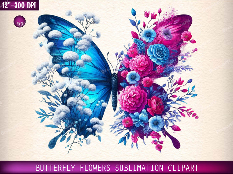 Butterfly Flowers Clipart Bundle 5 - CraftNest - Digital Crafting and Art