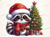 Christmas Raccoon Clipart Bundle 1
