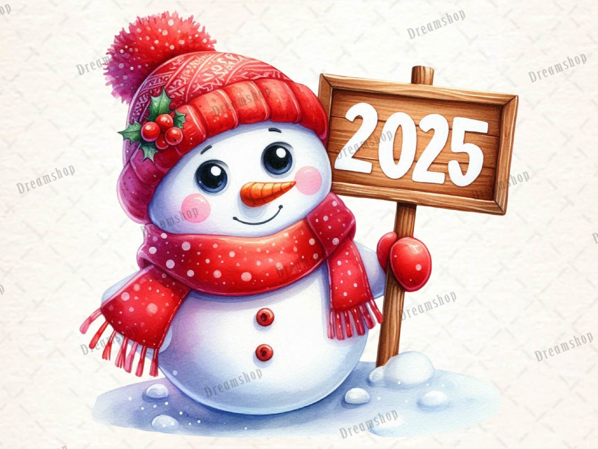 New Year Snowman Clipart Bundle - CraftNest - Digital Crafting and Art
