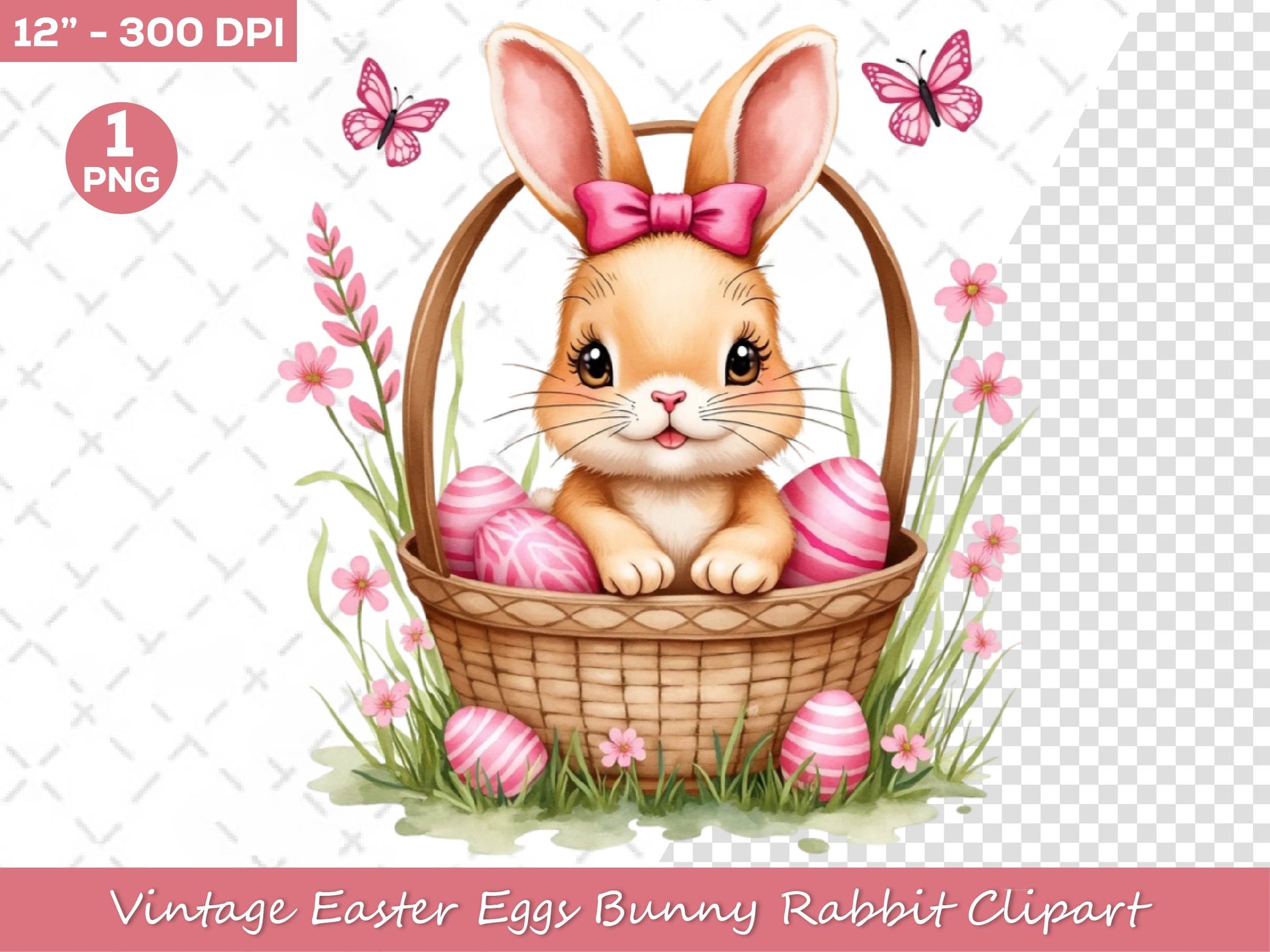 Vintage Easter Egg Rabbit Bunny Clipart Bundle 1 - CraftNest - Digital Crafting and Art