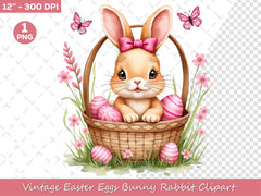 Vintage Easter Egg Rabbit Bunny Clipart Bundle 1 - CraftNest - Digital Crafting and Art