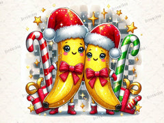 Bananas Christmas Merry Christmas Clipart Bundle - CraftNest - Digital Crafting and Art