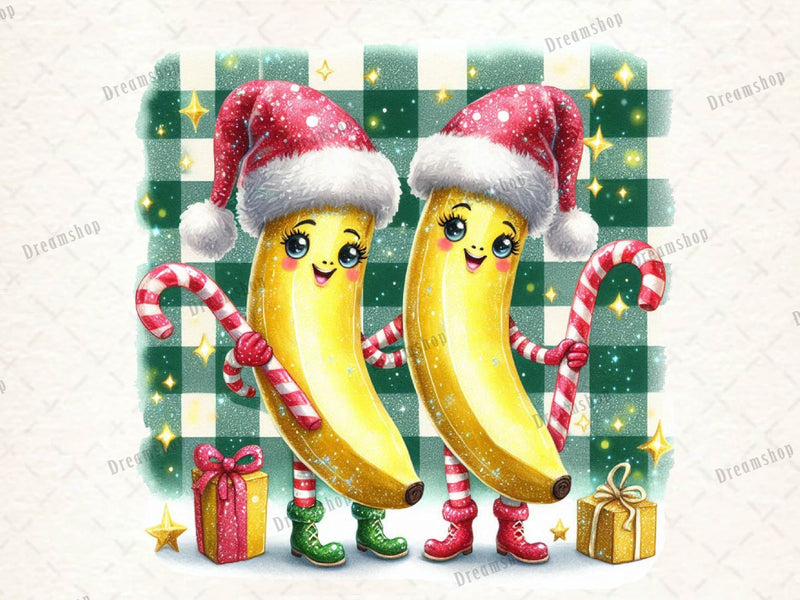 Bananas Christmas Merry Christmas Clipart Bundle 1 - CraftNest - Digital Crafting and Art