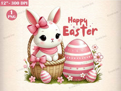 Happy Easter Rabbit Clipart Bundle - CraftNest - Digital Crafting and Art