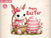 Happy Easter Rabbit Clipart Bundle
