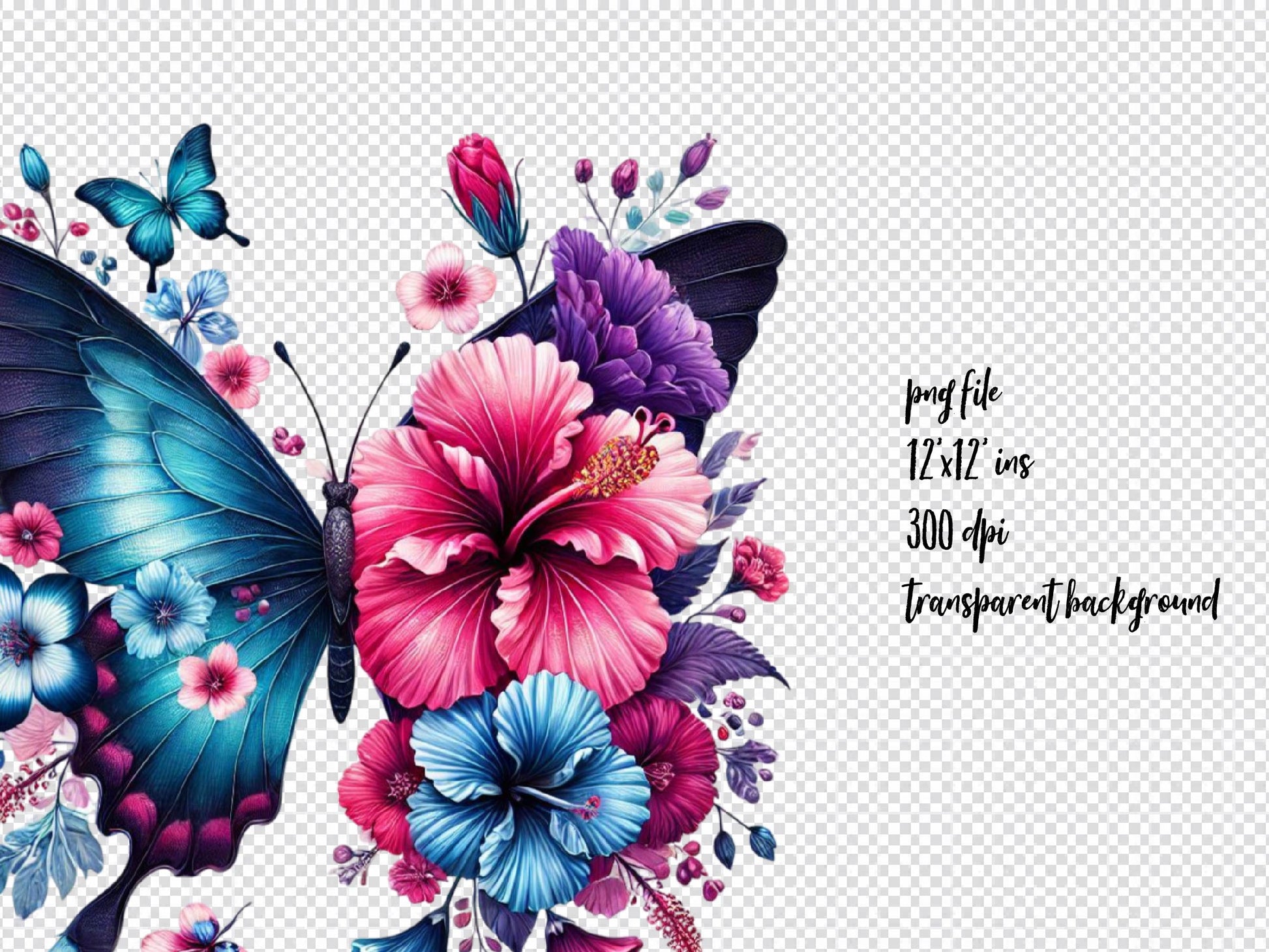 Butterfly Flowers Clipart Bundle 16 - CraftNest - Digital Crafting and Art