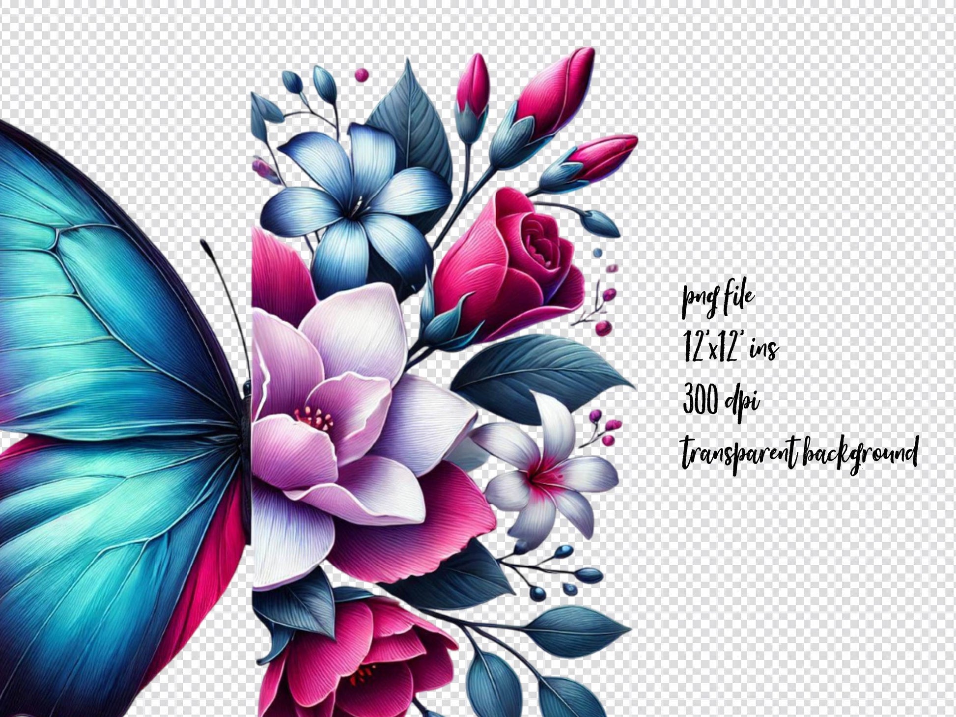 Butterfly Flowers Clipart Bundle 6 - CraftNest - Digital Crafting and Art