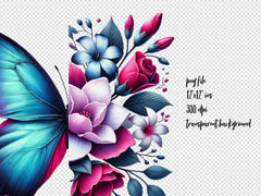 Butterfly Flowers Clipart Bundle 6 - CraftNest - Digital Crafting and Art