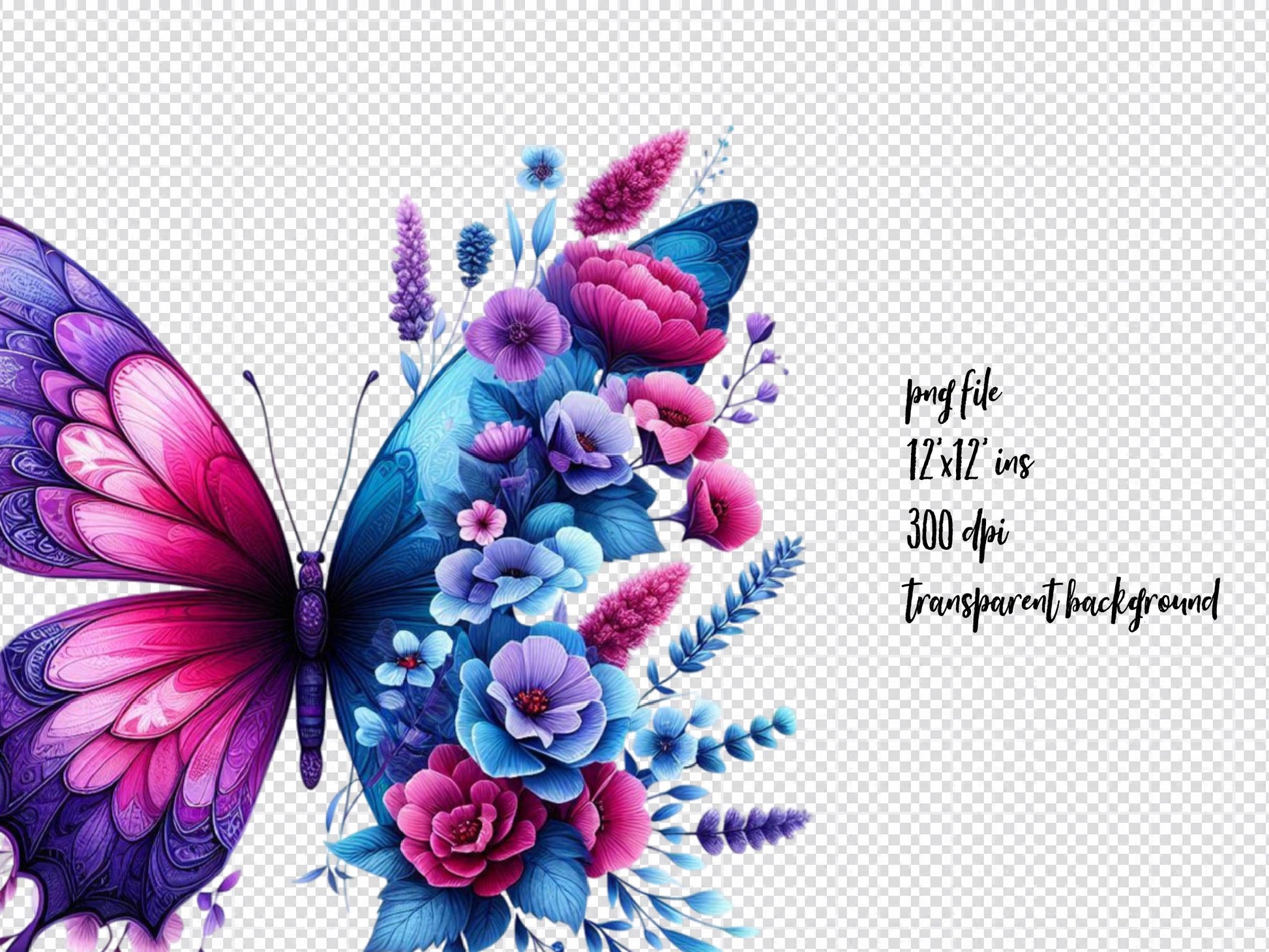 Butterfly Flowers Clipart Bundle 18 - CraftNest - Digital Crafting and Art