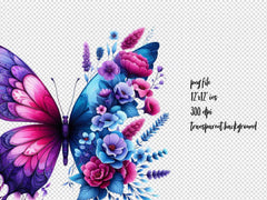 Butterfly Flowers Clipart Bundle 18 - CraftNest - Digital Crafting and Art