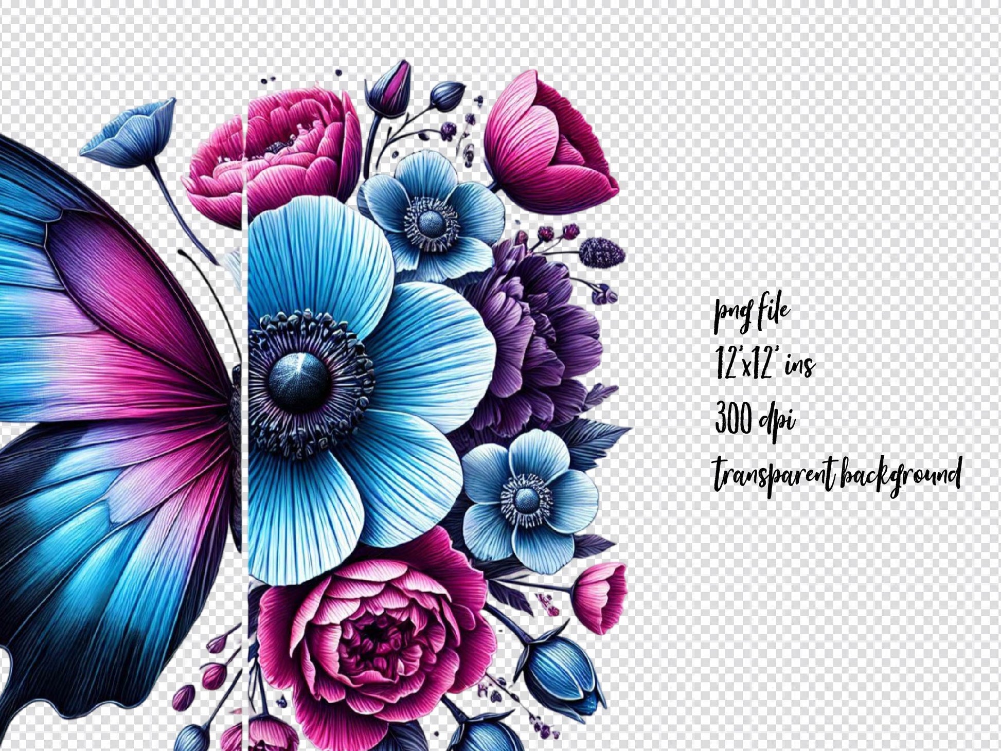 Butterfly Flowers Clipart Bundle 11 - CraftNest - Digital Crafting and Art