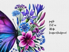 Butterfly Flowers Clipart Bundle 19 - CraftNest - Digital Crafting and Art