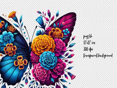 Butterfly Flowers Clipart Bundle 15 - CraftNest - Digital Crafting and Art