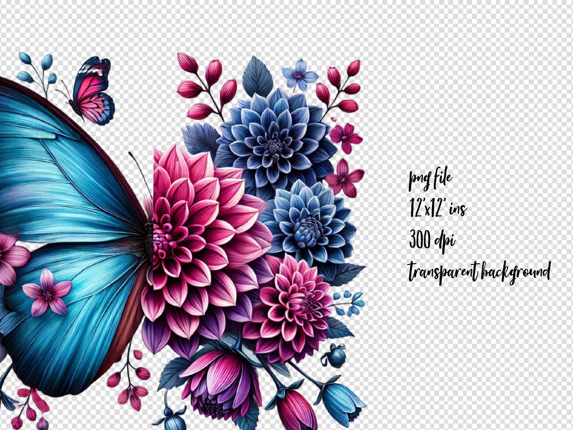 Butterfly Flowers Clipart Bundle13 - CraftNest - Digital Crafting and Art
