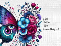 Butterfly Flowers Clipart Bundle14 - CraftNest - Digital Crafting and Art